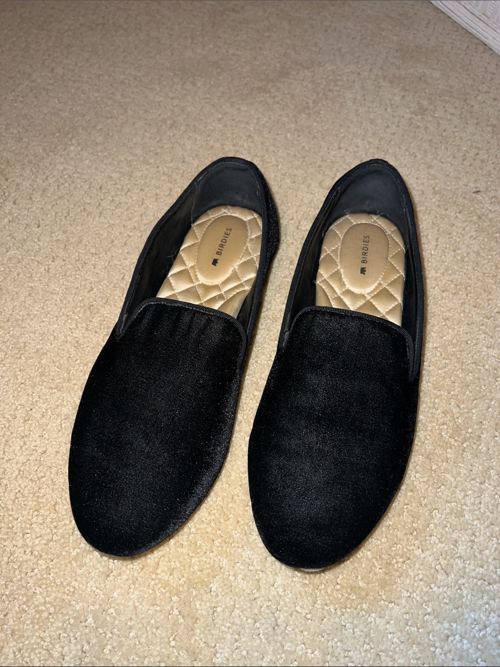 Birdies “The Starling” flats in black velvet